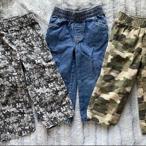 3 Pair Boys Elastic Pants - Jumping Beans Brand - 24 Months/2T